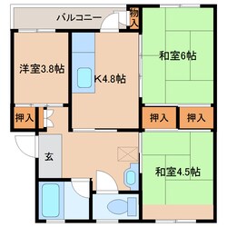 高の原駅 徒歩9分 4階の物件間取画像